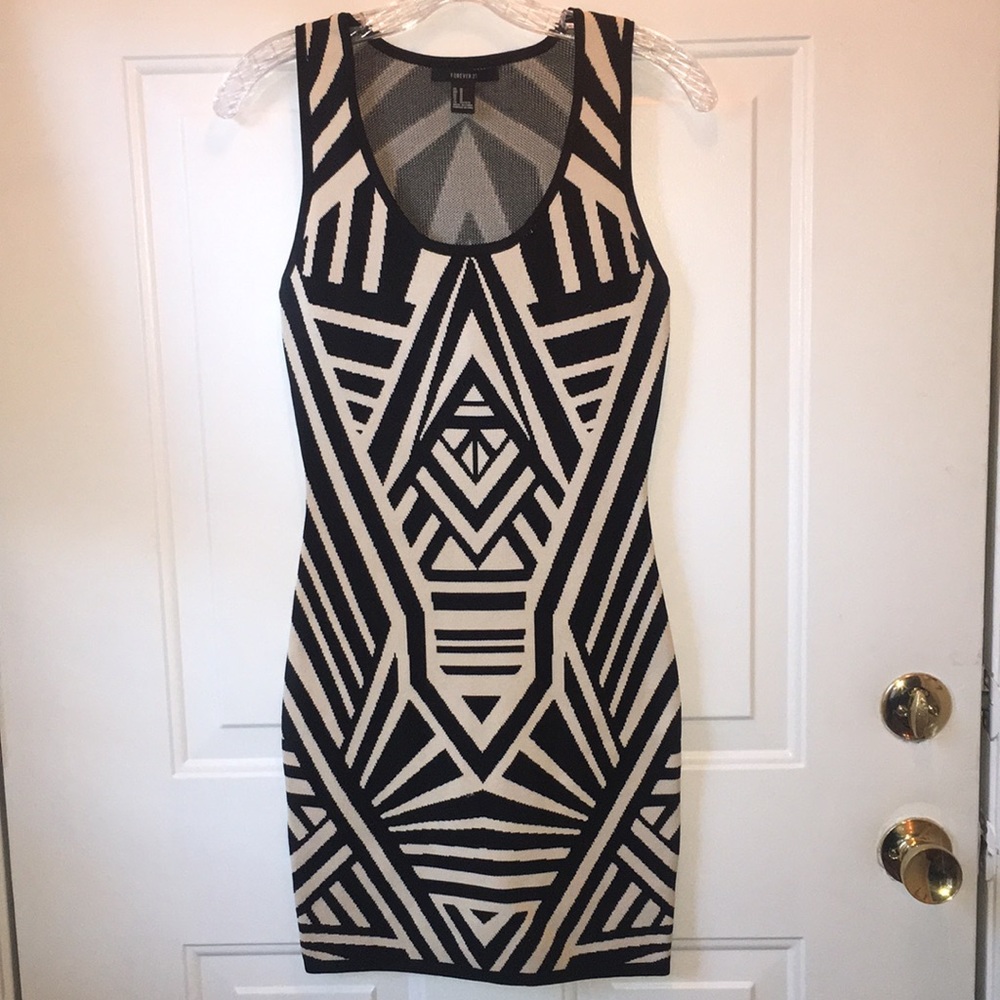 Black and cream dress